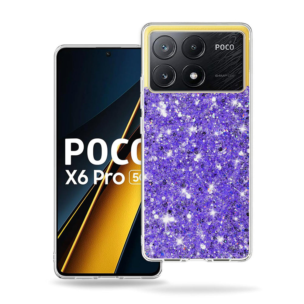 Hülle für Xiaomi Poco X6 Pro, Techsuit, Glitzernd, Lila