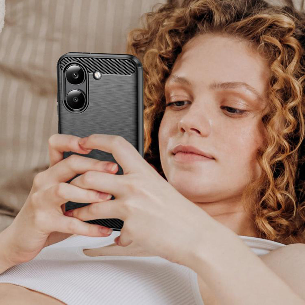 Étui pour Xiaomi Poco X8 Pro, Techsuit, Carbone, Noir