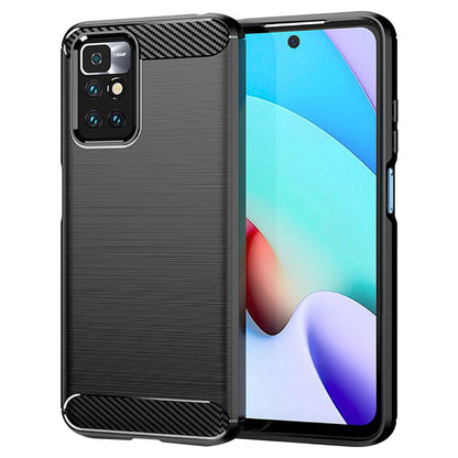 Hülle für Xiaomi Redmi 10 2022 / 10 (2021), Techsuit, Carbon, Schwarz