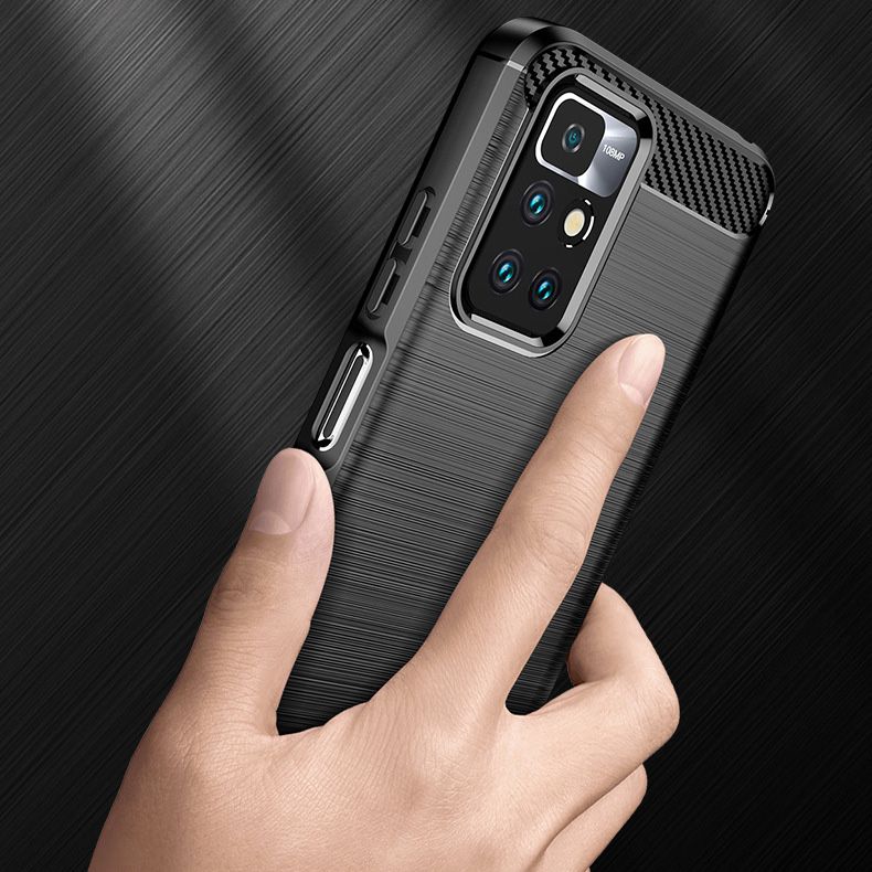 Hülle für Xiaomi Redmi 10 2022 / 10 (2021), Techsuit, Carbon, Schwarz