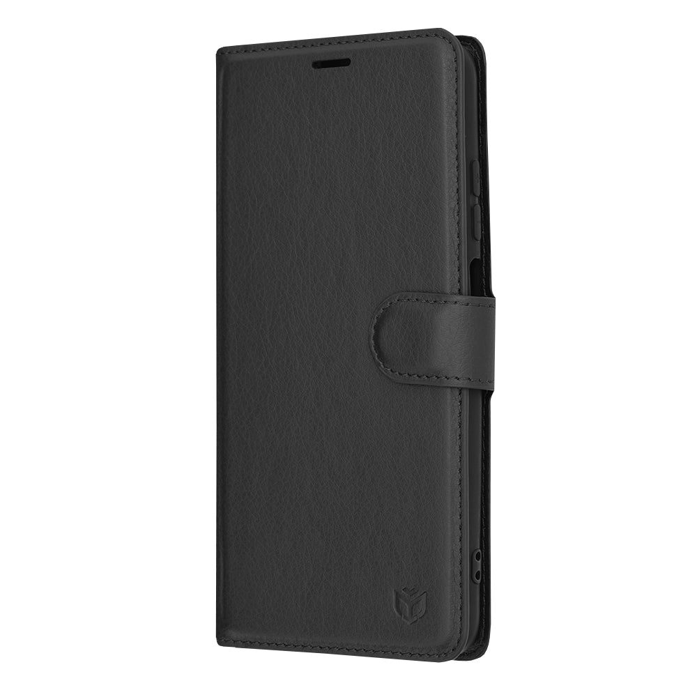 Hülle für Xiaomi Redmi 10 2022 / 10 (2021), Techsuit, Leder-Folio, Schwarz