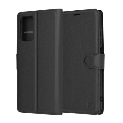 Hülle für Xiaomi Redmi 10 2022 / 10 (2021), Techsuit, Leder-Folio, Schwarz