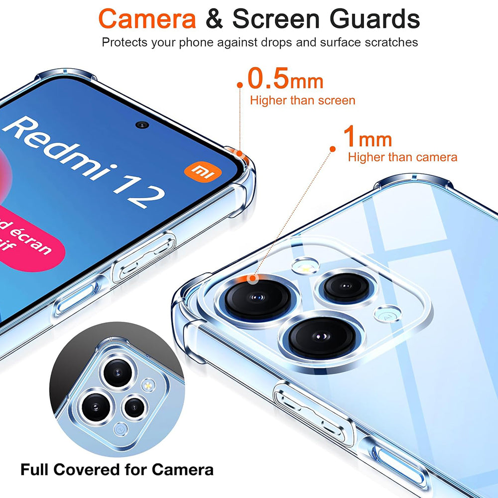 Hoesje voor Xiaomi Redmi 12 5G / 12, Techsuit, Schokbestendig Helder, Transparant