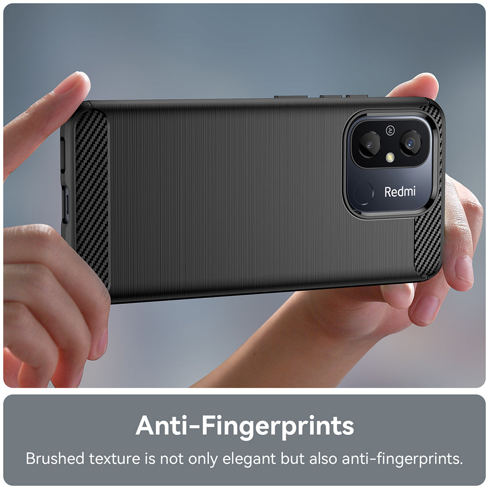 Coque pour Xiaomi Redmi 12C, Techsuit, Carbone, Noire