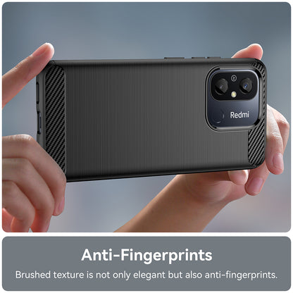 Coque pour Xiaomi Redmi 12C, Techsuit, Carbone, Noire