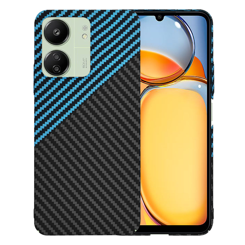 Hülle für Xiaomi Redmi 13C 5G / 13C / Poco C65, Techsuit, Carbonite FiberShell, Schwarz Blau