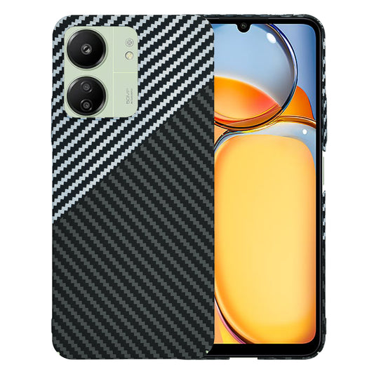 Hülle für Xiaomi Redmi 13C 5G / 13C / Poco C65, Techsuit, Carbonite FiberShell, Schwarz Grau