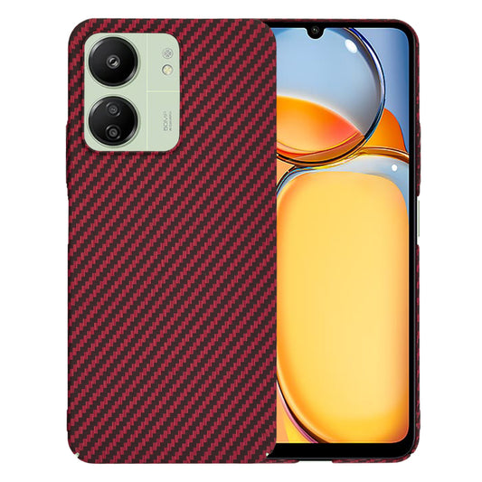 Hülle für Xiaomi Redmi 13C 5G / 13C / Poco C65, Techsuit, Carbonite FiberShell, Rot