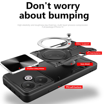 Hoes voor Xiaomi Redmi 13C 5G, Techsuit, CamGuard Pro, Rood