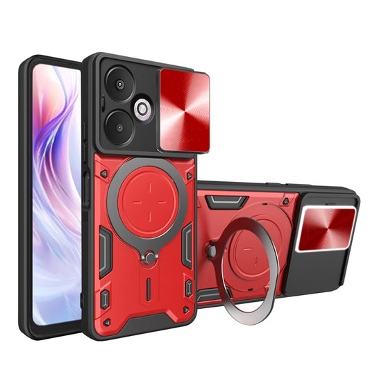 Hoes voor Xiaomi Redmi 13C 5G, Techsuit, CamGuard Pro, Rood