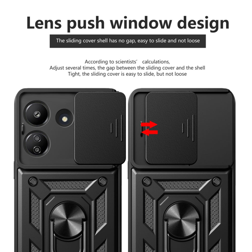 Hülle für Xiaomi Redmi 13C 5G, Techsuit, CamShield, Schwarz