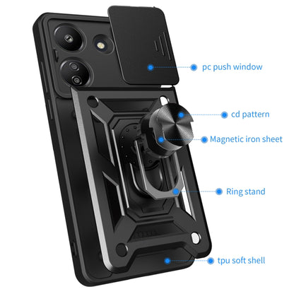 Hülle für Xiaomi Redmi 13C 5G, Techsuit, CamShield, Schwarz