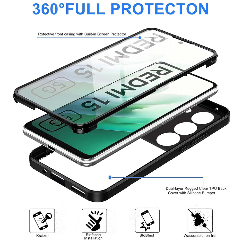 Coque pour Xiaomi Redmi 15 5G / 15 4G, Techsuit, ColorVerse 360, Noire