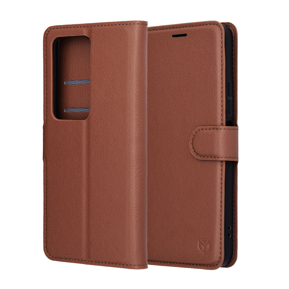 Hoes voor Xiaomi Redmi 15 5G / 15 4G, Techsuit, Leather Folio, Bruin
