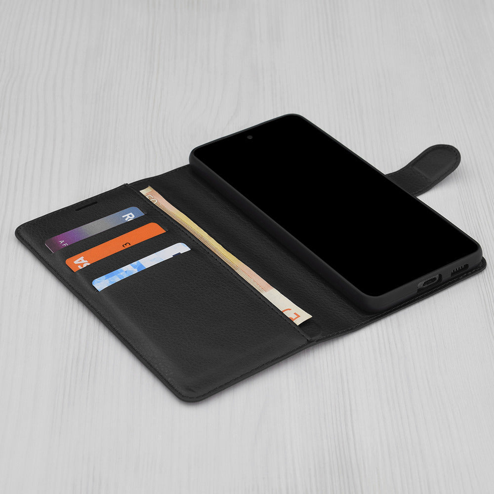 Coque pour Xiaomi Redmi 15 5G / 15 4G, Techsuit, Leather Folio, Noire