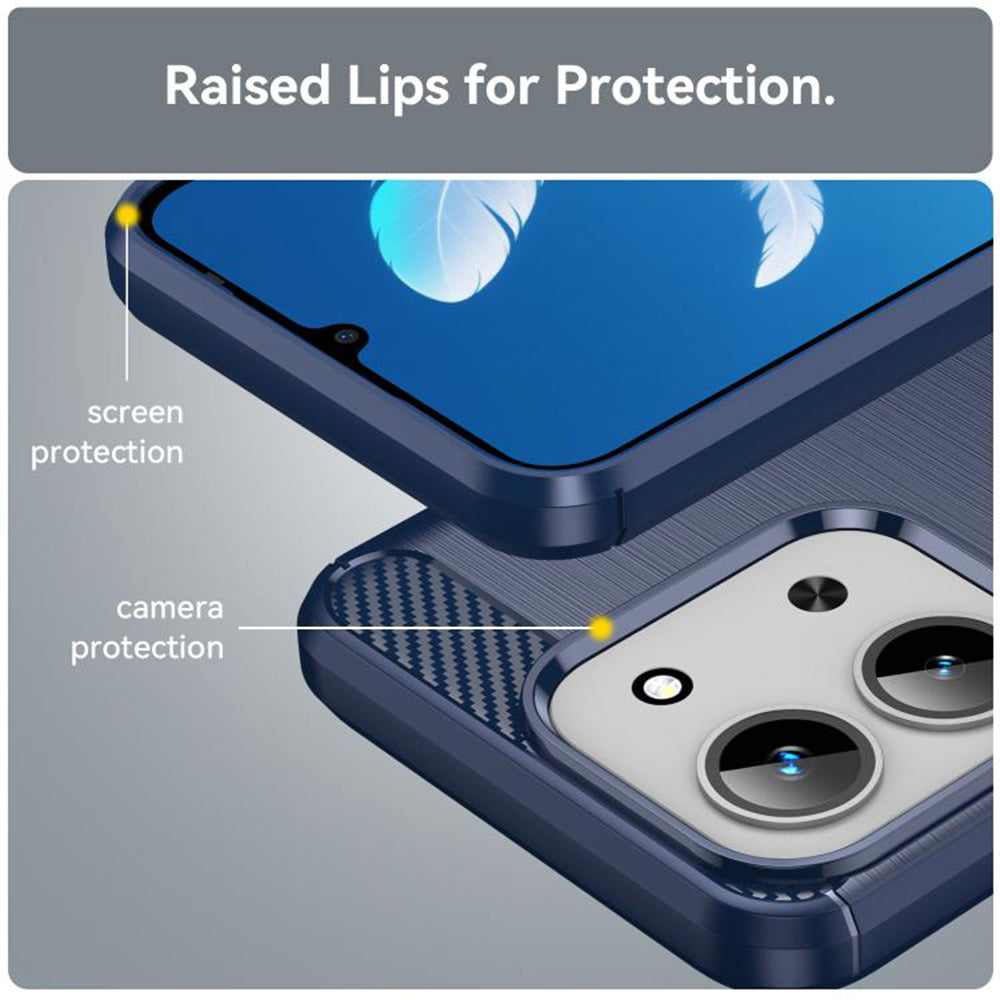 Hoes voor Xiaomi Redmi 15C 5G / 15C 4G, Techsuit, Carbon, Blauw