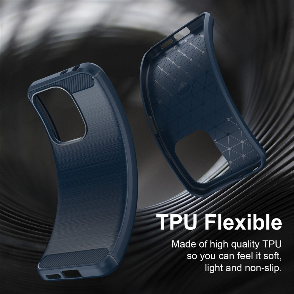Coque pour Xiaomi Redmi 17 5G / 17 4G, Techsuit, Carbone, Bleue