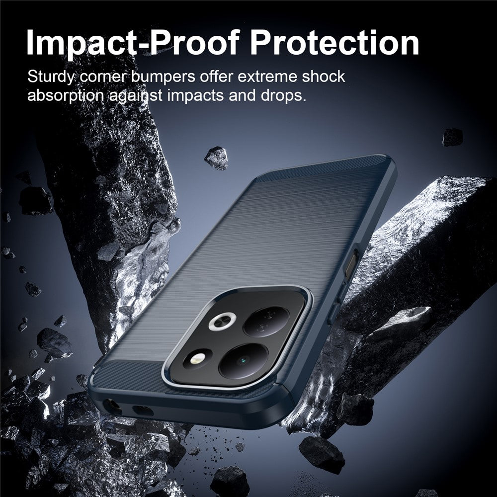Coque pour Xiaomi Redmi 17 5G / 17 4G, Techsuit, Carbone, Bleue