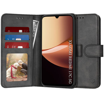 Hoes voor Xiaomi Redmi 17C 5G, Techsuit, Diary Book, Zwart