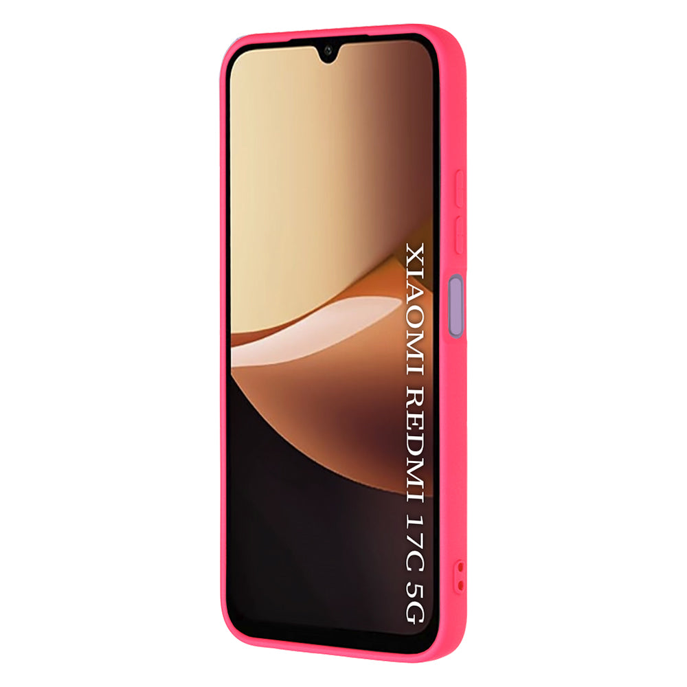 Hülle für Xiaomi Redmi 17C 5G, Techsuit, SoftFlex, Dunkelrosa