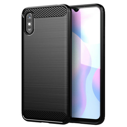 Hülle für Xiaomi Redmi 9AT / 9A, Techsuit, Carbon, Schwarz