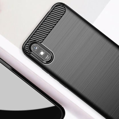 Hülle für Xiaomi Redmi 9AT / 9A, Techsuit, Carbon, Schwarz