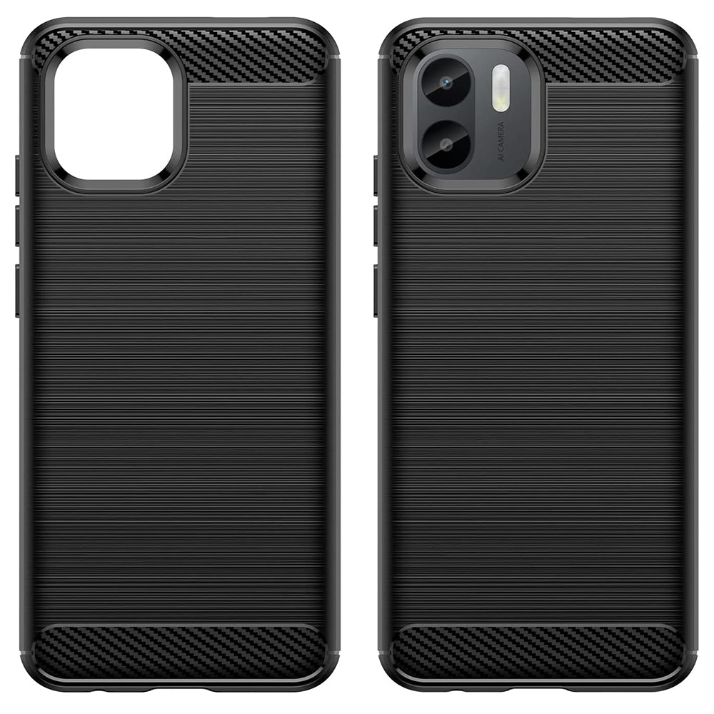 Hülle für Xiaomi Redmi A2 / A1, Techsuit, Carbon, Schwarz
