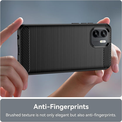 Hülle für Xiaomi Redmi A2 / A1, Techsuit, Carbon, Schwarz