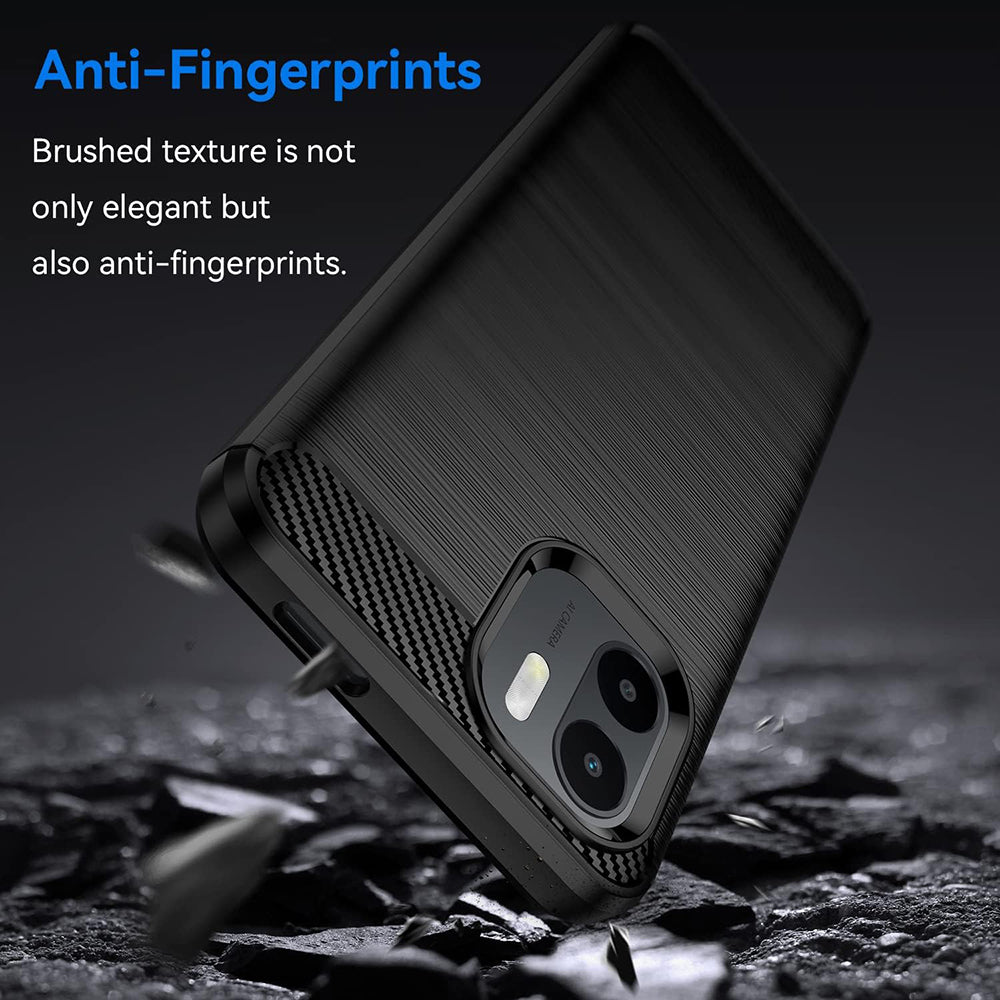 Hülle für Xiaomi Redmi A2 / A1, Techsuit, Carbon, Schwarz