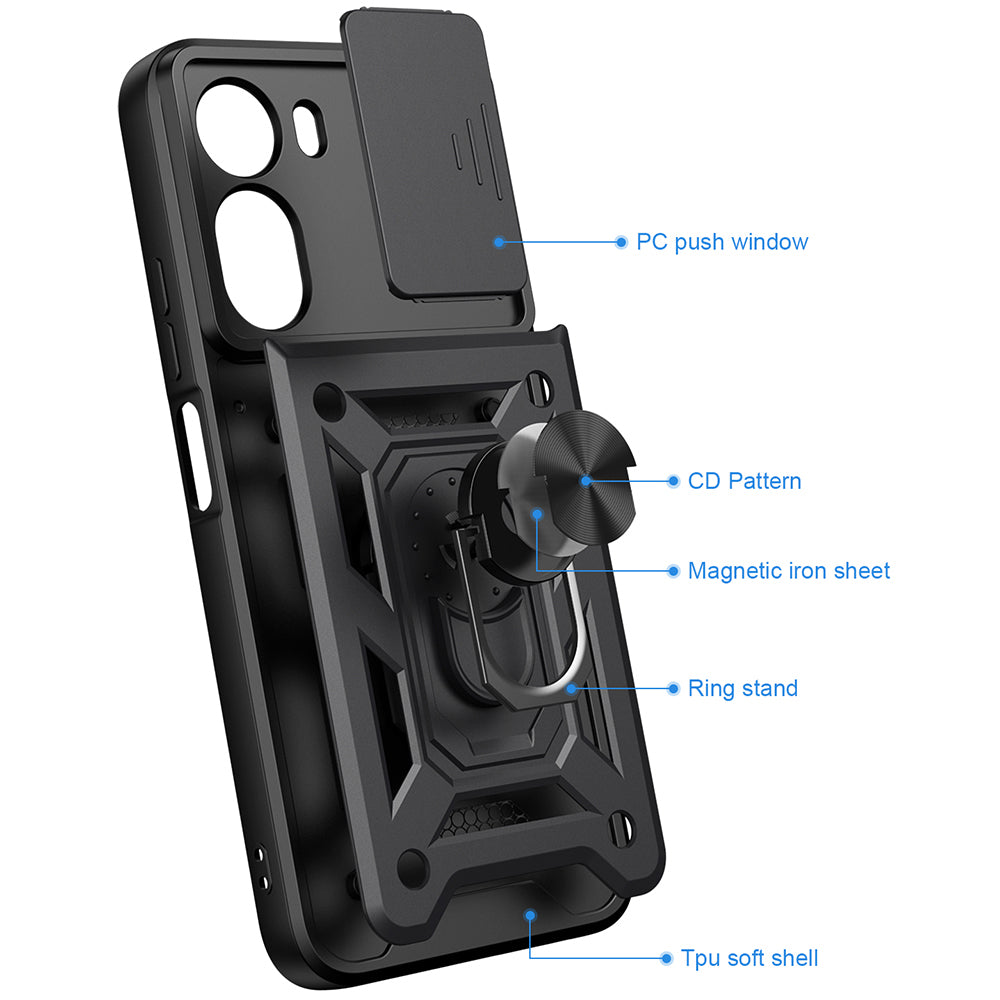 Hülle für Xiaomi Redmi A7 Pro 4G, Techsuit, CamShield, Schwarz