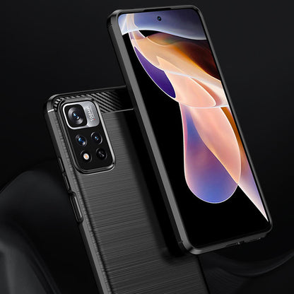 Hülle für Xiaomi Redmi Note 11 Pro+ 5G, Techsuit, Carbon, Schwarz