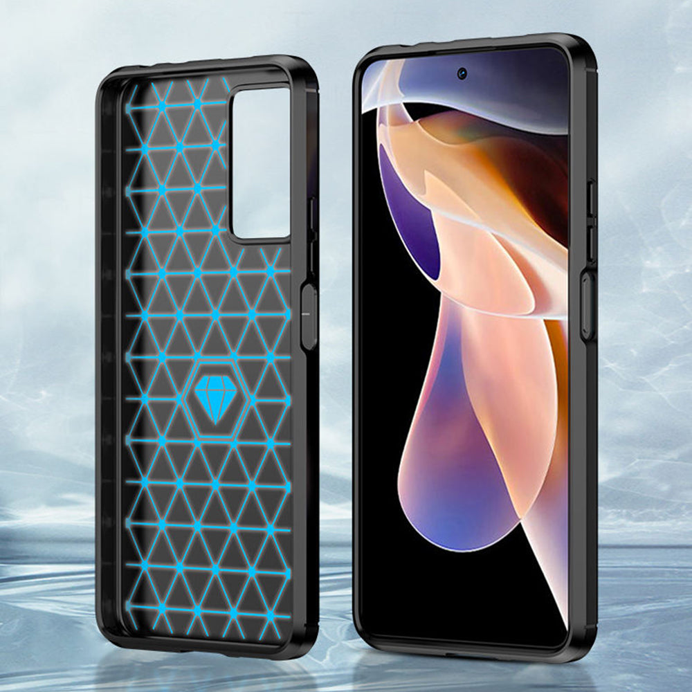 Hülle für Xiaomi Redmi Note 11 Pro+ 5G, Techsuit, Carbon, Schwarz