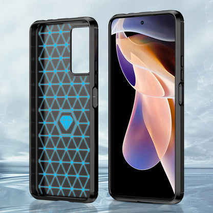 Hülle für Xiaomi Redmi Note 11 Pro+ 5G, Techsuit, Carbon, Schwarz