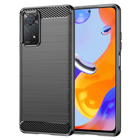 Hülle für Xiaomi Redmi Note 12 Pro 4G / Note 11 Pro 5G / Note 11 Pro, Techsuit, Carbon, Schwarz