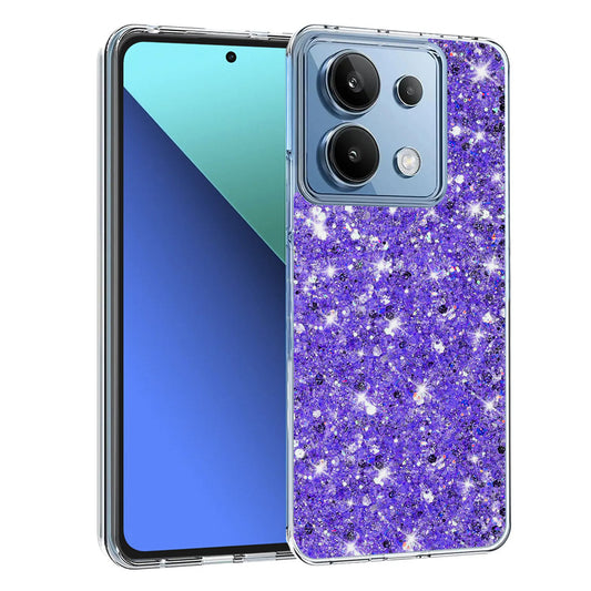 Hoesje voor Xiaomi Redmi Note 13 4G, Techsuit, Sparkly Glitter, Paars