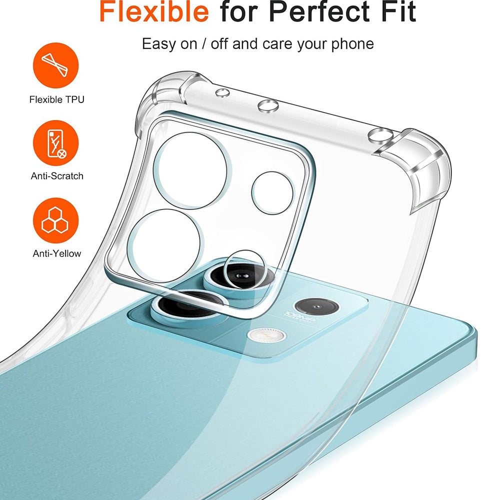 Case for Xiaomi Redmi Note 13 5G, Techsuit, Shockproof Clear, Transparent