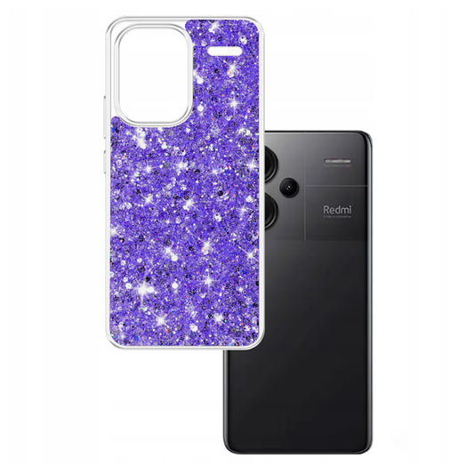 Hoes voor Xiaomi Redmi Note 13 Pro+, Techsuit, Sparkly Glitter, Paars