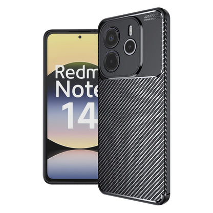 Hülle für Xiaomi Redmi Note 14 4G (Regional), Techsuit, CarbonFiber, Schwarz