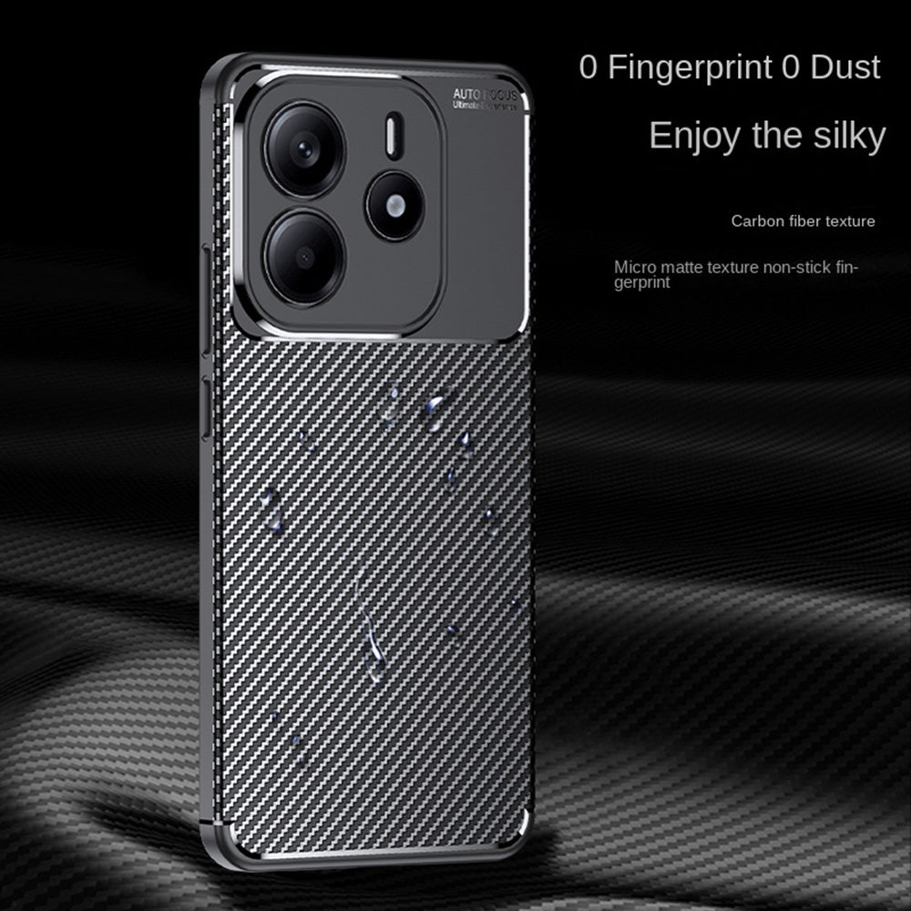 Hülle für Xiaomi Redmi Note 14 4G (Regional), Techsuit, CarbonFiber, Schwarz