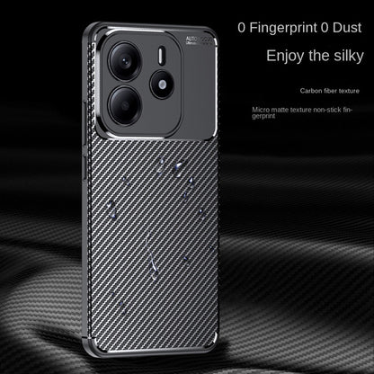 Hülle für Xiaomi Redmi Note 14 4G (Regional), Techsuit, CarbonFiber, Schwarz