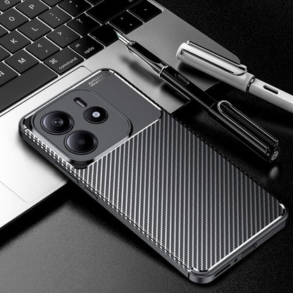 Hülle für Xiaomi Redmi Note 14 4G (Regional), Techsuit, CarbonFiber, Schwarz