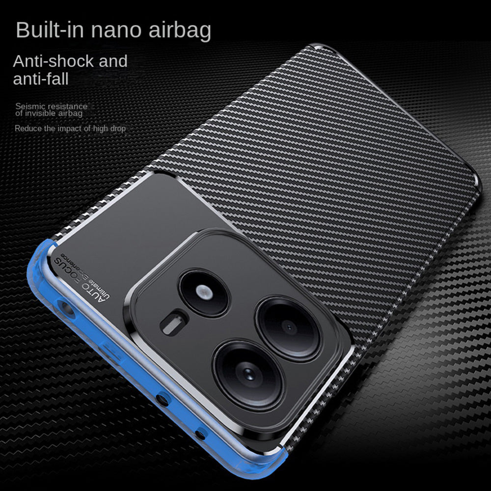 Hülle für Xiaomi Redmi Note 14 4G (Regional), Techsuit, CarbonFiber, Schwarz
