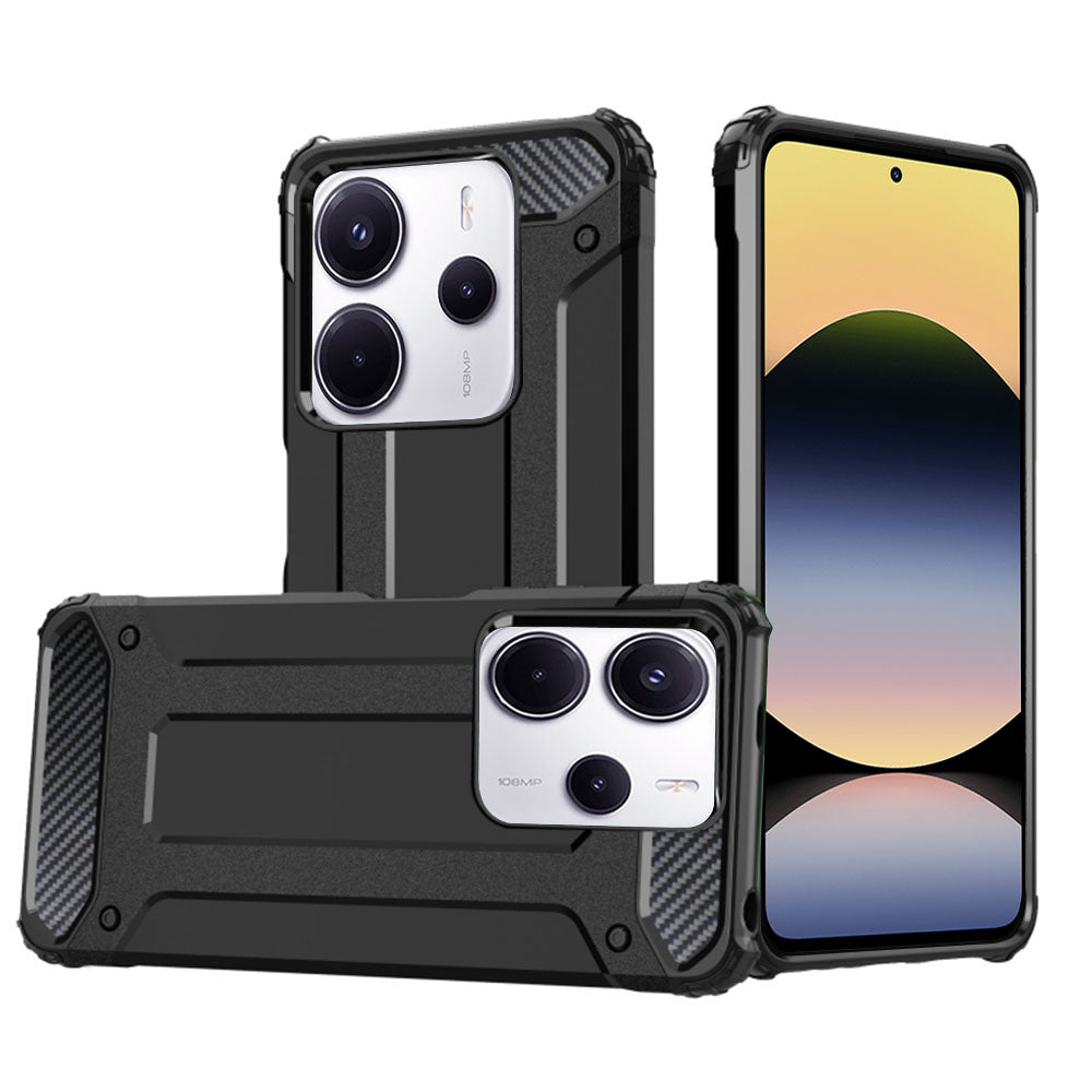 Hülle für Xiaomi Redmi Note 14 4G (Regional), Techsuit, Hybrid Armor, Schwarz