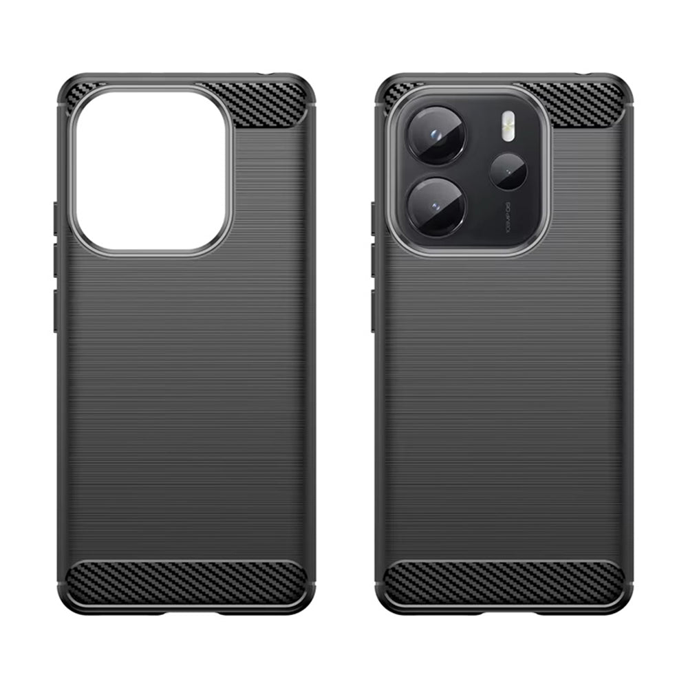 Coque pour Xiaomi Redmi Note 14 4G (Standard), Techsuit, Carbone, Noire
