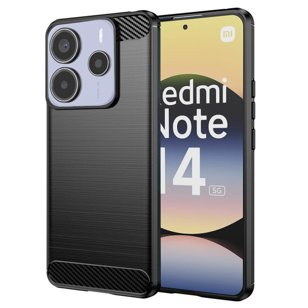 Hülle für Xiaomi Redmi Note 14 5G, Techsuit, Carbon, Schwarz