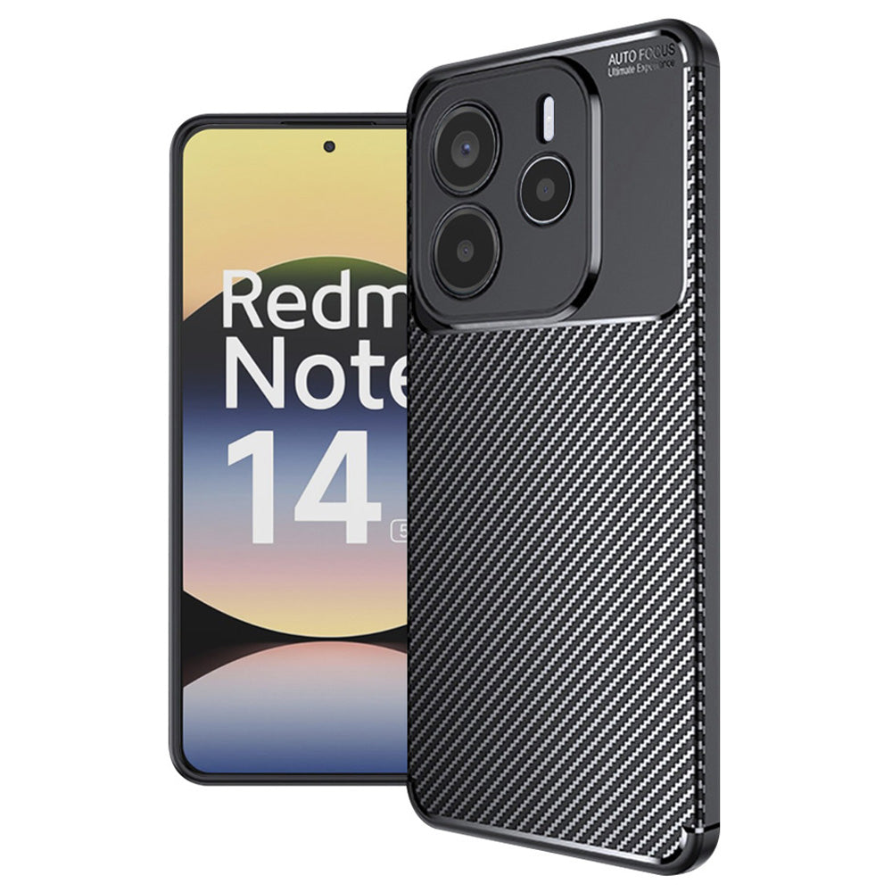 Hoes voor Xiaomi Redmi Note 14 5G, Techsuit, CarbonFiber, Zwart