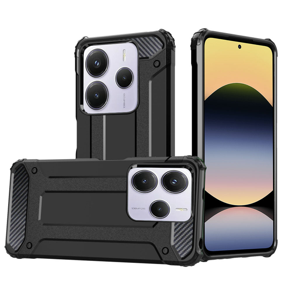 Hülle für Xiaomi Redmi Note 14 5G, Techsuit, Hybrid Armor, Schwarz