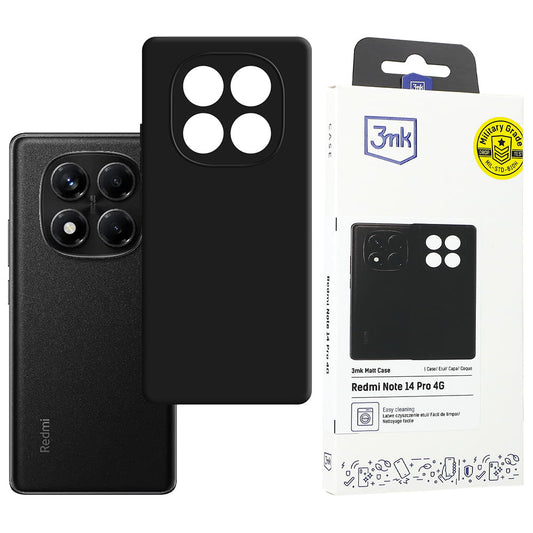 Hoes voor Xiaomi Redmi Note 14 Pro 4G, 3MK, Mat Zwart