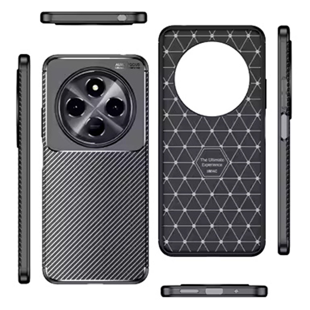Hülle für Xiaomi Redmi Note 14 Pro 4G, Techsuit, CarbonFiber, Schwarz