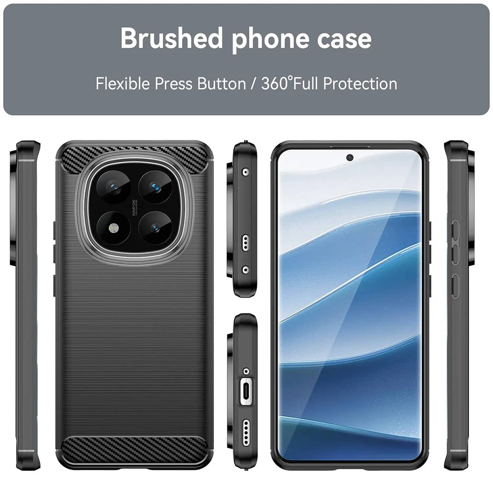Coque pour Xiaomi Redmi Note 14 Pro+ 5G, Techsuit, Carbone, Noire
